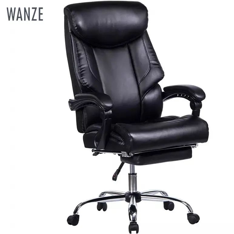 Wholesale Black Linkage Armrest PU Leather Office Chair Computer Chair Swivel Chair 2 years warranty