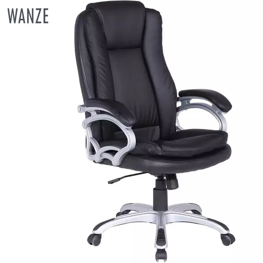 Office Chair Swivel Chair Ergonomic Computer Chair Height Adjustable New Foam PU Leather Wholesale Black Iron Modern 2 Year Wz