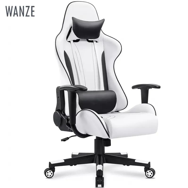 white black Adjustable height Gaming chair Ergonomic recliner Wholesale customized color Swivel furniture