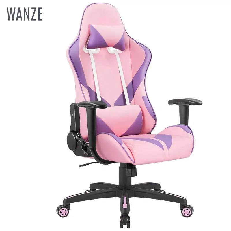 Pink Girl Gaming Chair Headrest&Lumbar Pillow Butterfly Machenism silla gamer High density sponge Gaming chair Ergonomic