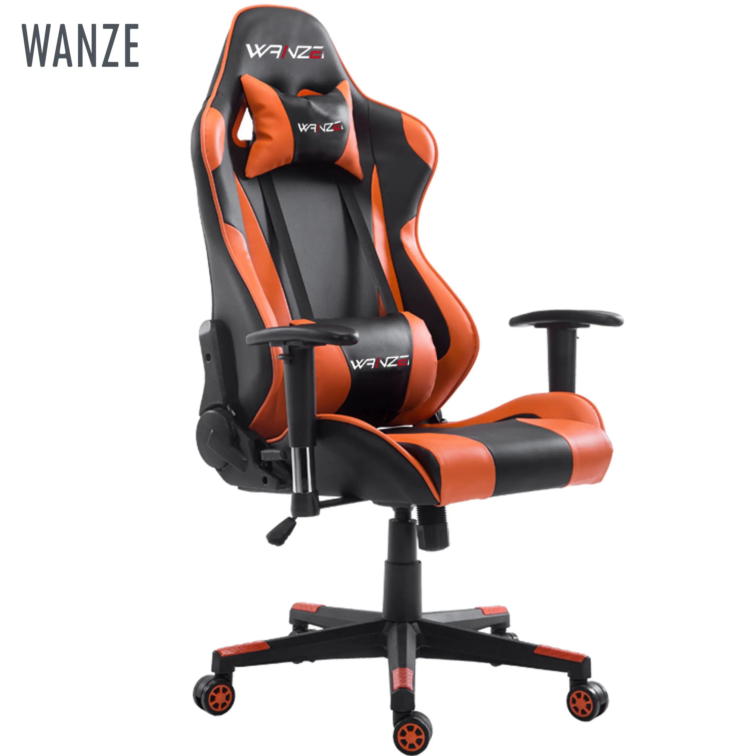 OEM PU Leather Swivel Ergonomic Design Gaming Chair Racing Casters Nylon Base High density sponge customized color