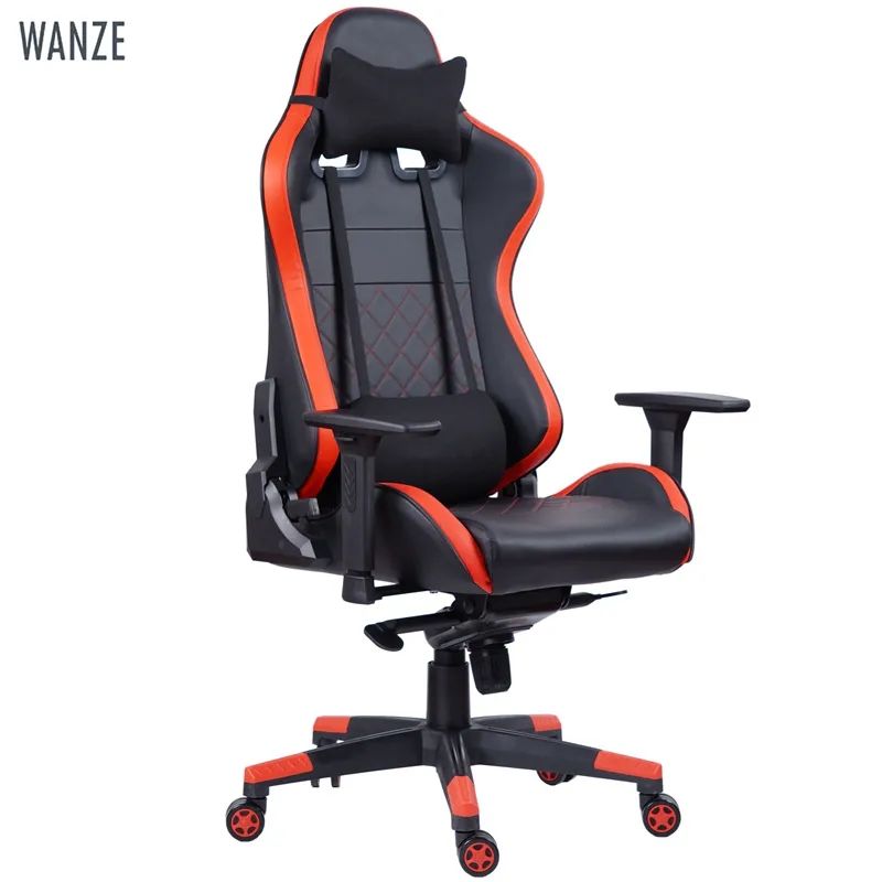 Cadeira 2D armrest Racing Casters Frog Machenism Headrest&Lumbar Pillow High density sponge gaming chair