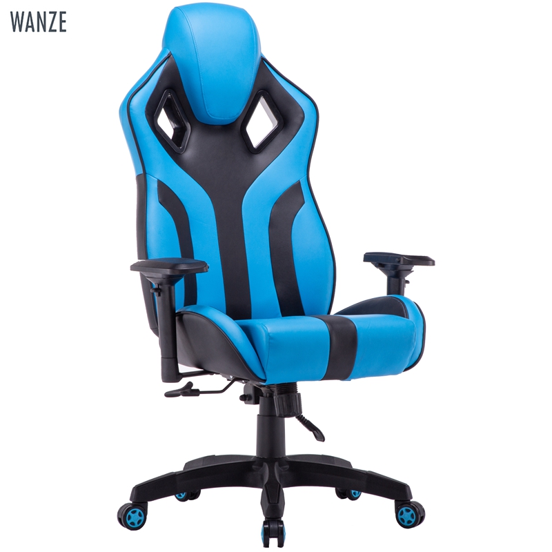 blue Anjji Cadeira 3D armrest 60mm Racing Casters Nylon Base Locking-tilt mechanism Computer chairs silla gamer