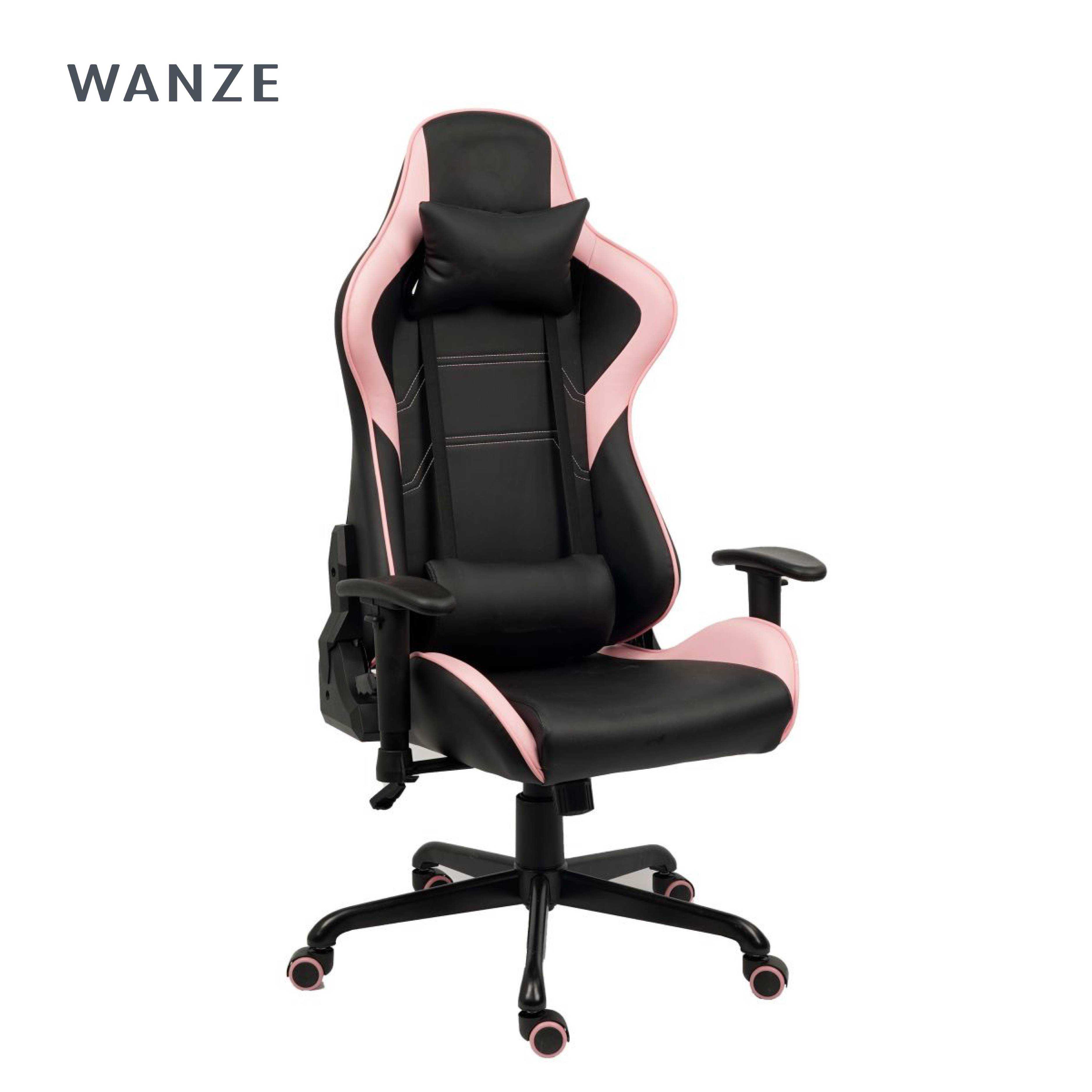 Color blocking rotating office computer game chair with detachable headrest WANZE 2024 series game chair