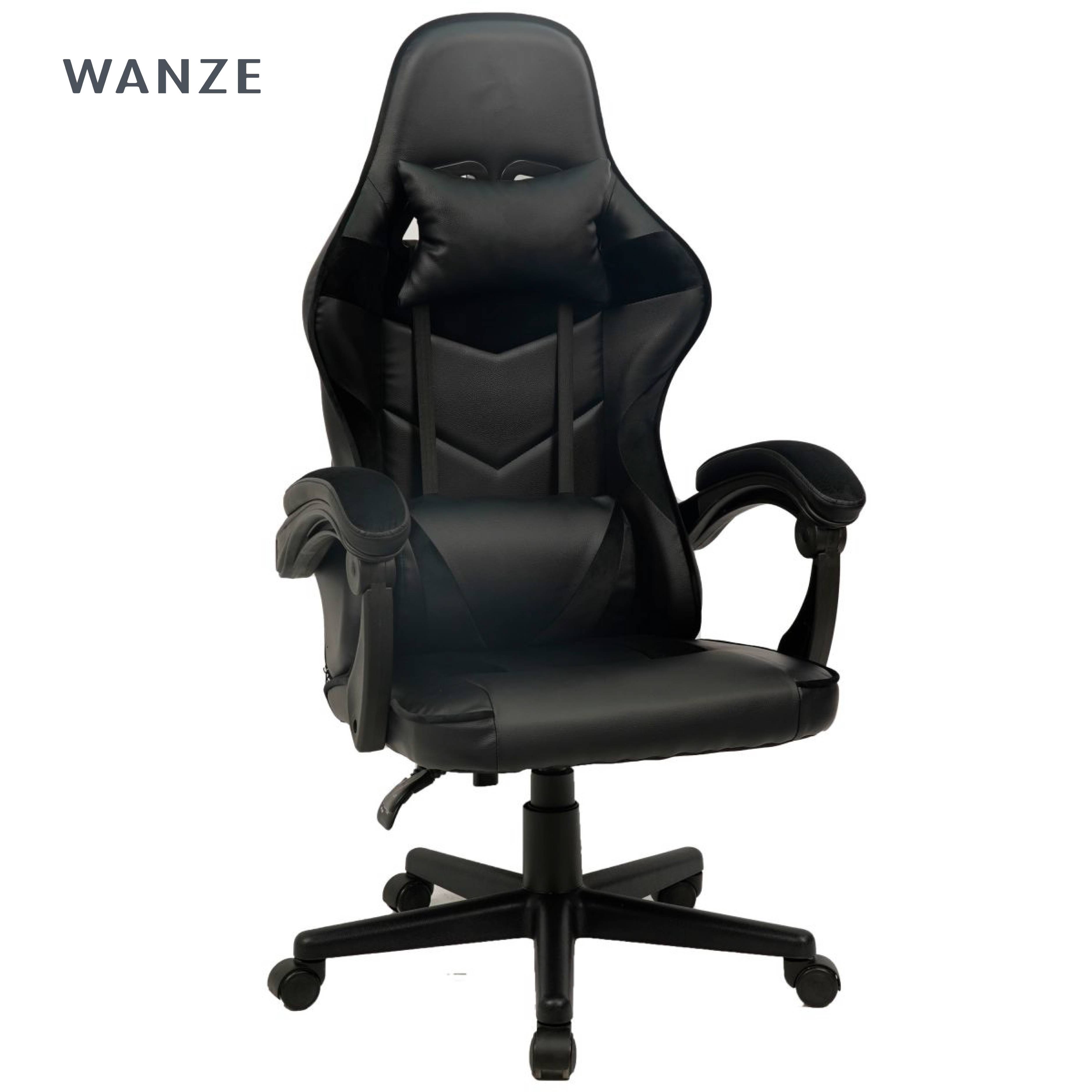 Wholesale black high-end high back gaming chairs with headrest and linkage armrest