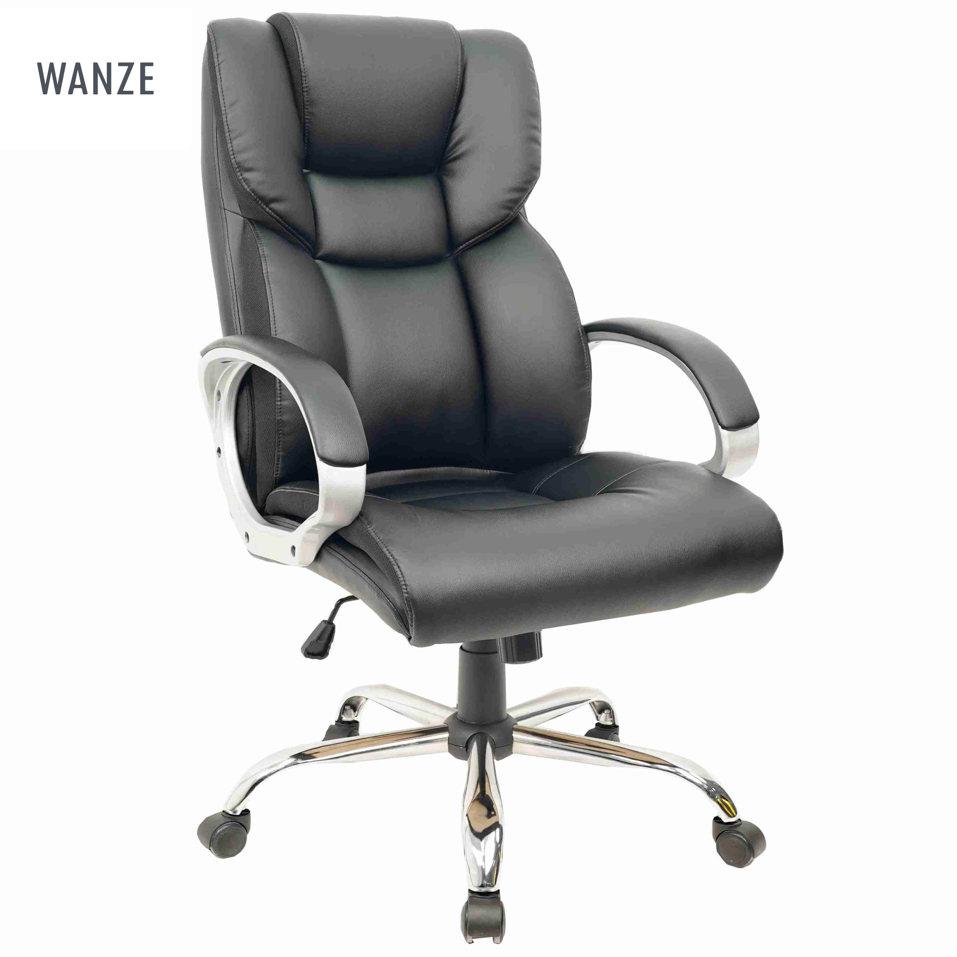 Black High Quality Factory Height Adjustable Executive Office Computer Chair PU Leather Wholesale