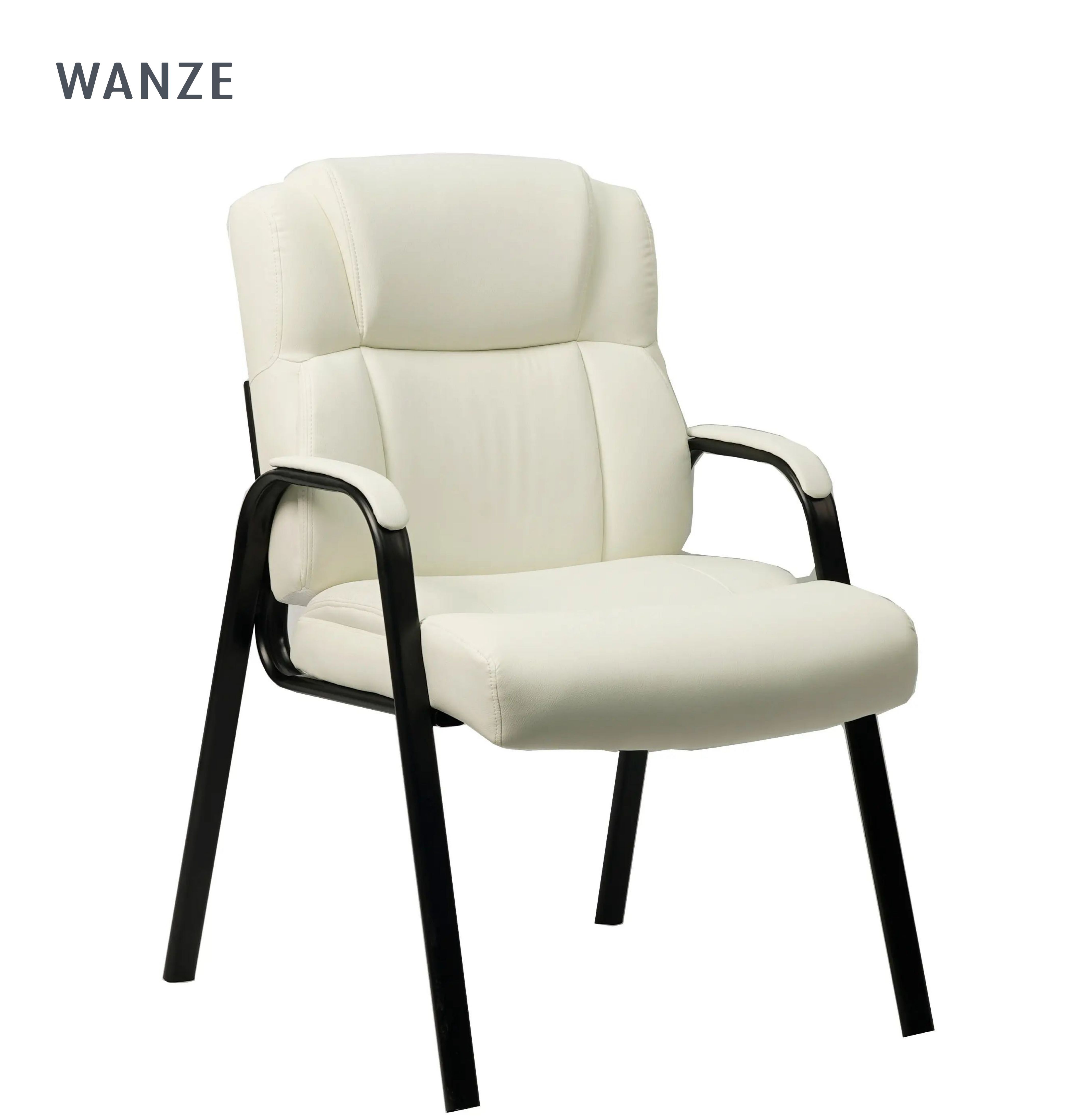 White low back chair popular portable comfort Anji foreign trade high quality artificial leather cost-effective