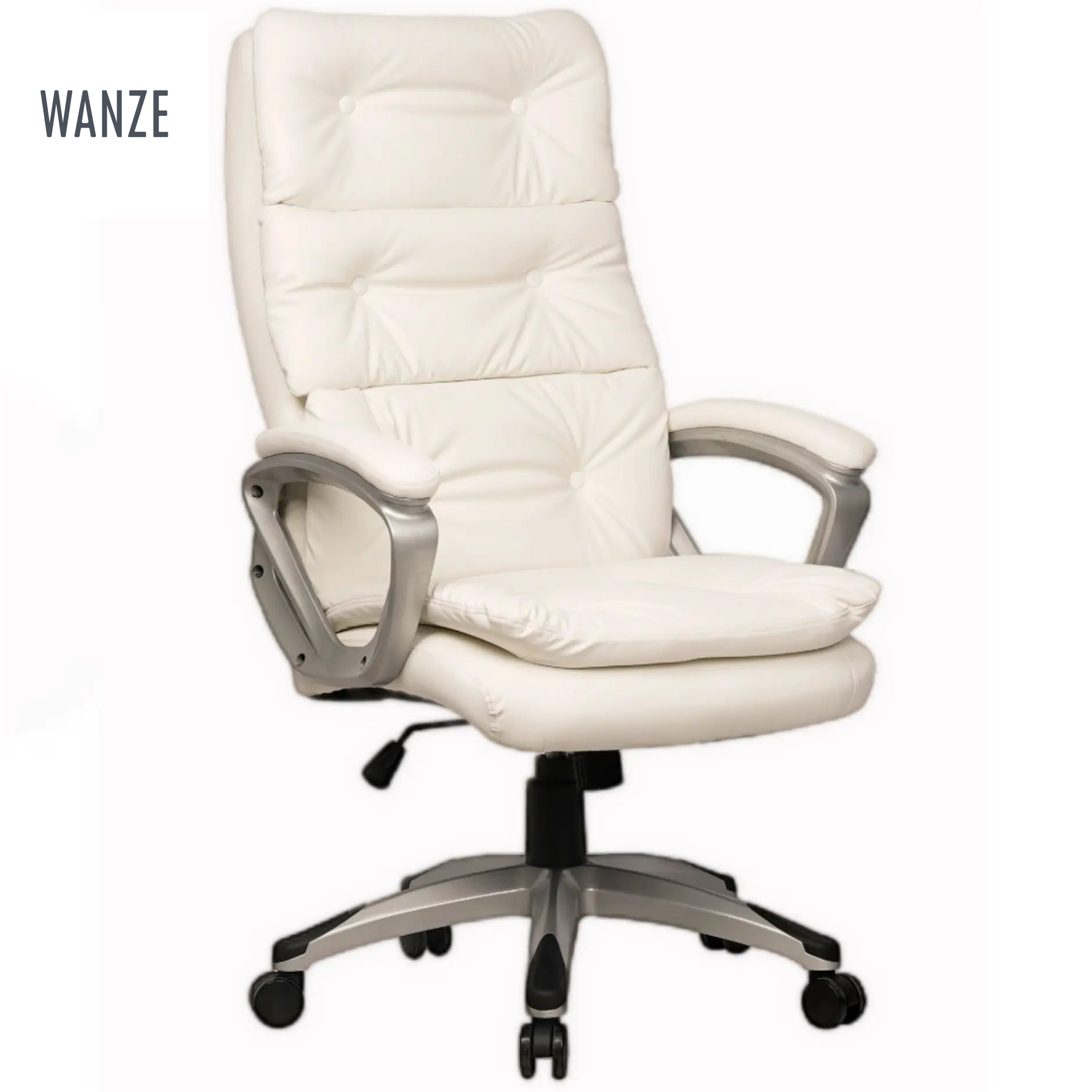 White Office Chair Gaming Chair With Armrests Leather Adjustable New Customizable Cost-effective