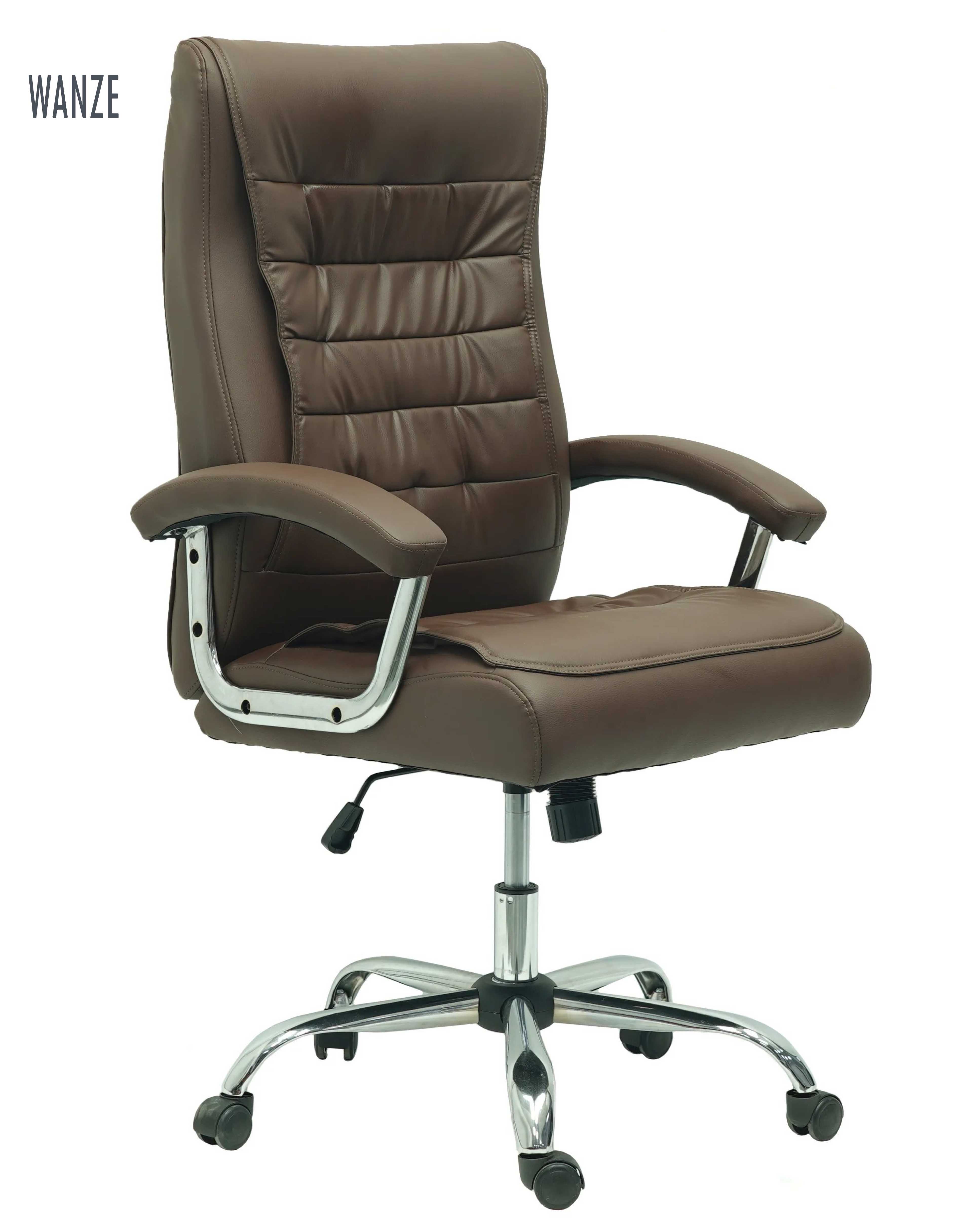 Wholesale brown ergonomic PU leather high back rotating adjustable comfortable office chairs