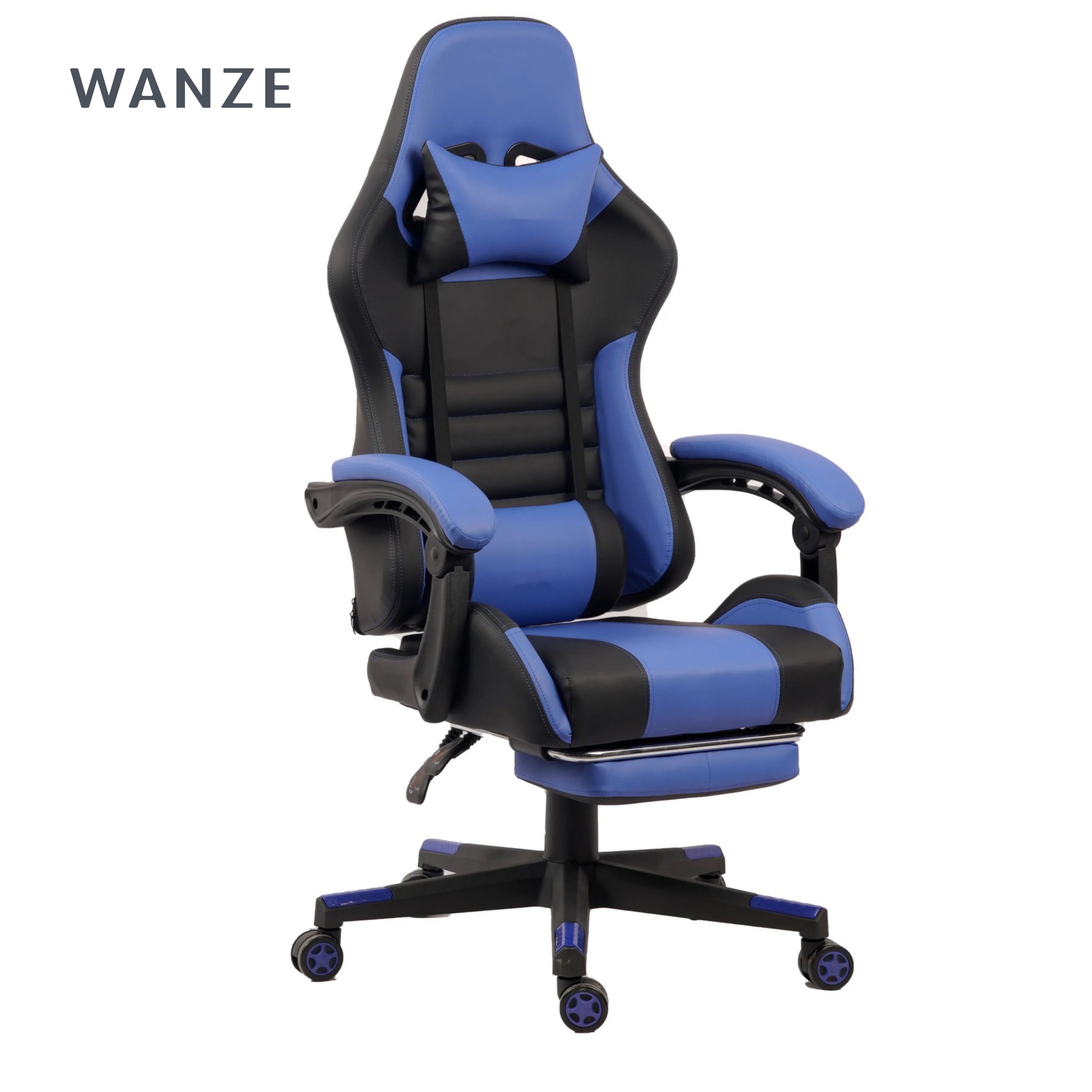 Wholesale of computer game consoles reclining and adjustable racing PU leather gaming chair with footstools